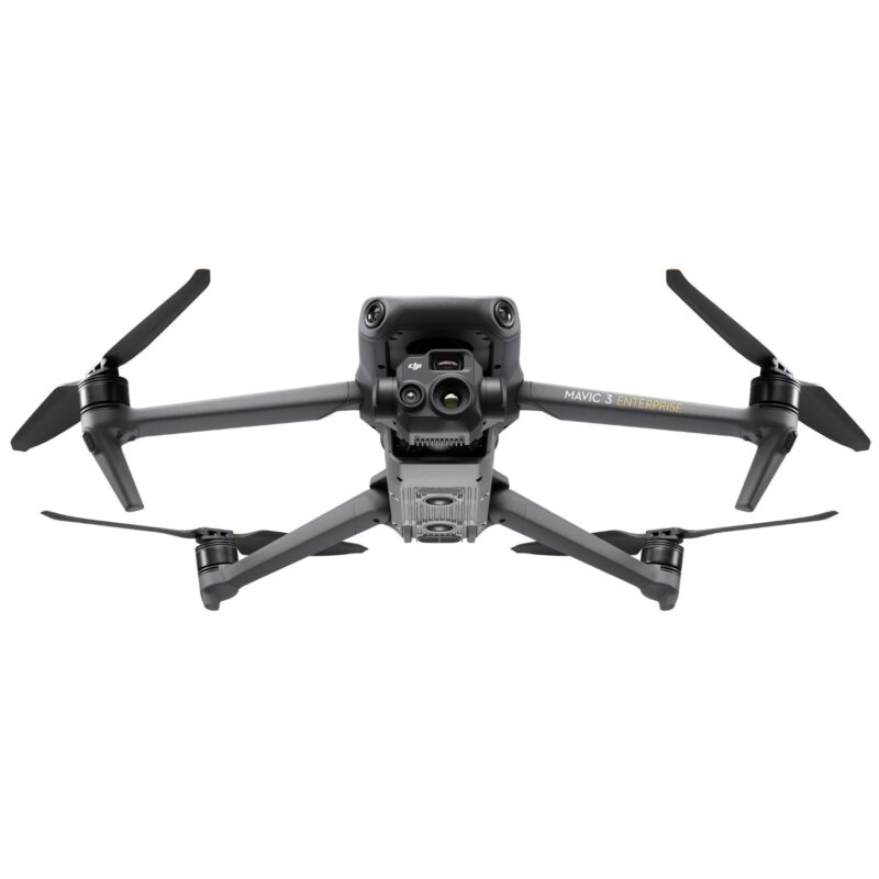 Дрон DJI Mavic 3 Enterprise с разложенными лучами и камерой на подвесе на белом фоне