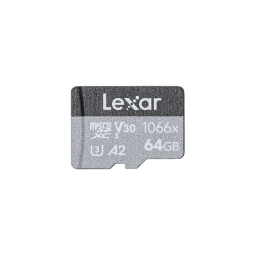 Карта памяти Lexar microSDXC 64 ГБ класса V30 A2 серии 1066x для дронов, камер и мобильных устройств